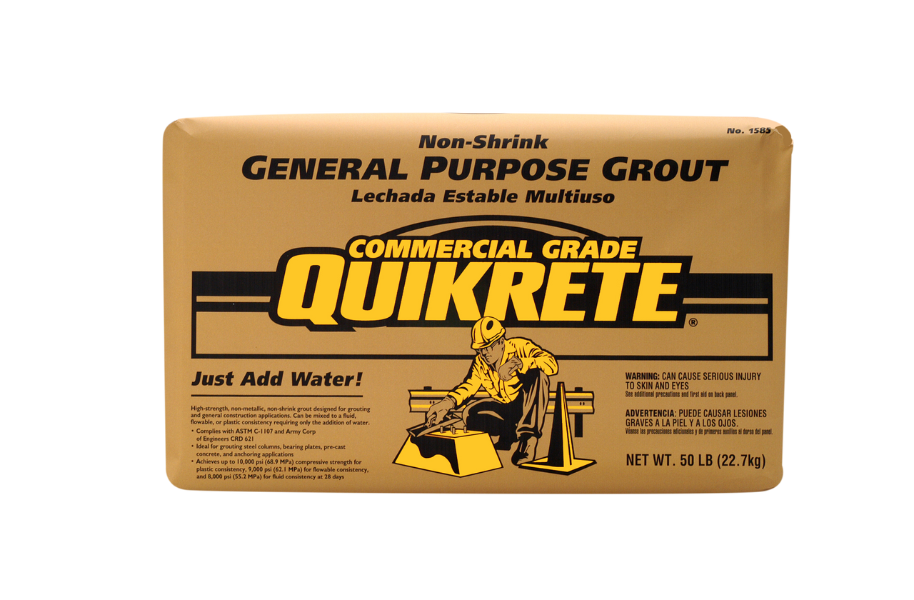 1585-0120General-purpose-grout-50lb__20235.1736965982.png Quikrete Non-Shrink GP Grout 50lb Bag - Image 1