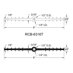 Waterstop-6in x 1/2in OD / 1/4in ID 50ft/Roll Ribbed Center Bulb